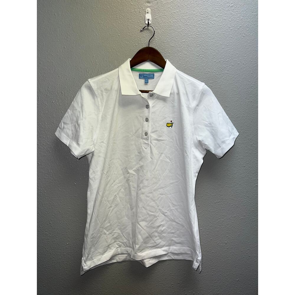 Augusta Golf Polo Shirt Magnolia Lane Collection Golfing White Tee Large